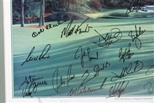 Payne Stewart & Field Signed 1999 The Masters Poster - Framed JSA ALOA