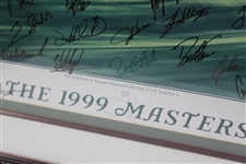Payne Stewart & Field Signed 1999 The Masters Poster - Framed JSA ALOA
