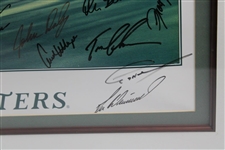 Payne Stewart & Field Signed 1999 The Masters Poster - Framed JSA ALOA