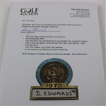 1972 US Open at Pebble Beach Contestant Badge - Danny Edwards