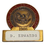 1986 US Open at Shinnecock Hills Contestant Badge - Danny Edwards