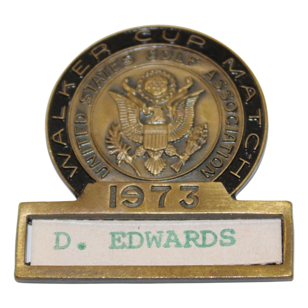 1973 The Walker Cup at The Country Club (Brookline) Team USA Contestant Badge - Danny Edwards