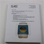 1977 PGA Championship at Pebble Beach Contestant Badge/Clip - Danny Edwards