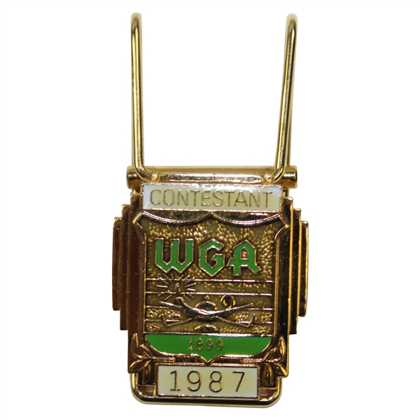 1987 Western Golf Assoc. (WGA) at Butler National GC Contestant Badge/Clip - Danny Edwards