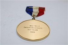1969 Mid-West Intercollegiate 1st Team Medal with Ribbon Won by Danny Edwards