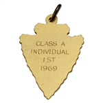 1969 Oklahoma OHSAA Regional Golf Medal Class A Individual 1st Place Arrowhead Medal