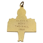 1968 Oklahoma OHSAA State Golf Medal Class A Boys 2-Ball 1st Place Chief Medal