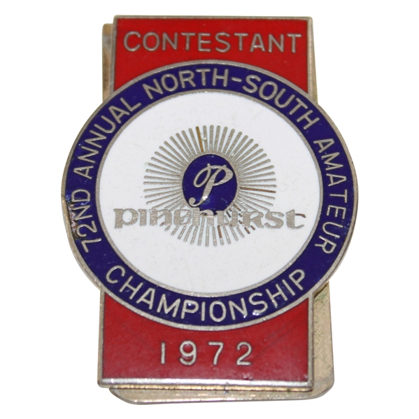 Champion Danny Edwards' 1972 North & South Amateur Championship Contestant Badge/Clip