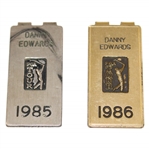 Danny Edwards Personal 1985 & 1986 PGA Tour Member Money Clips/Badges