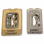 Danny Edwards Personal 1989 & 1990 PGA Tour Member Money Clips/Badges