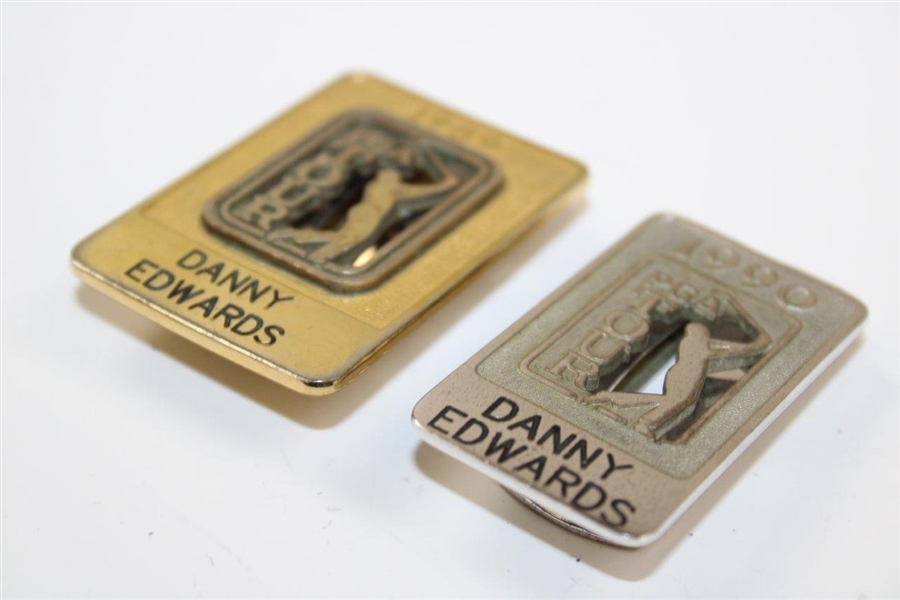 Danny Edwards' Personal 1989 & 1990 PGA Tour Member Money Clips/Badges