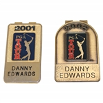 Danny Edwards Personal 2001 & 2002 PGA Tour Member Money Clips/Badges