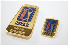 Danny Edwards' Personal 2022 PGA Tour Member Money Clip/Badge with Pin