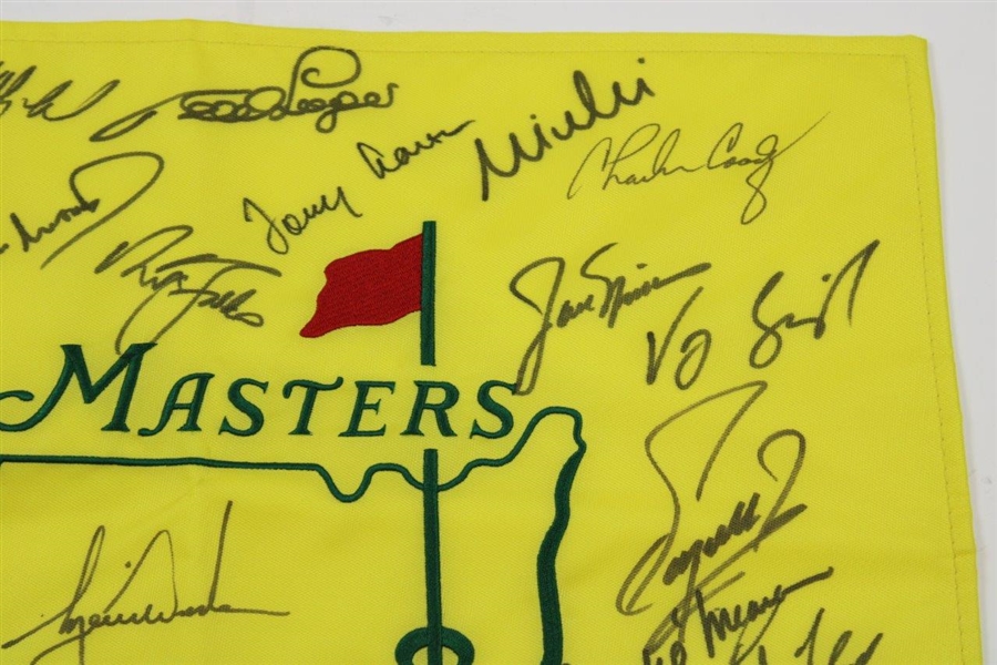 Tiger Woods Center Signed Undated Masters Champs Flag with 26 others JSA #YY19250