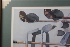 1989 'The Tradition' Golf Clubs, Balls, Scorecards & Tees Lithograph Signed by Artist B. Turner - Famed
