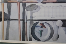 1989 'The Tradition' Golf Clubs, Balls, Scorecards & Tees Lithograph Signed by Artist B. Turner - Famed