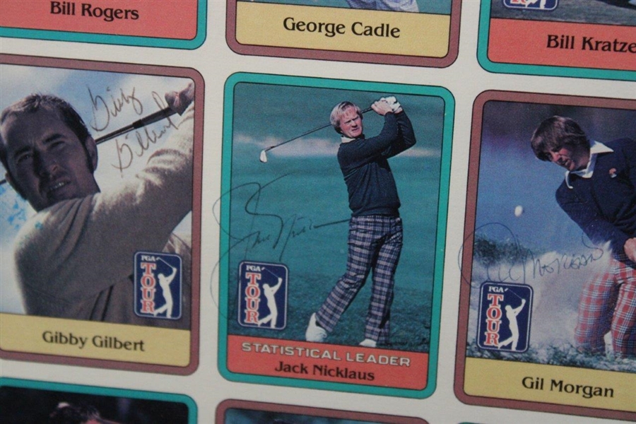 Complete Full Uncut Signed Ltd Ed 1981 Donruss PGA Tour Golf Card Sheet w/ Both Nicklaus' - Danny Edwards Collection JSA ALOA