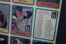Complete Full Uncut Signed Ltd Ed 1981 Donruss PGA Tour Golf Card Sheet w/ Both Nicklaus' - Danny Edwards Collection JSA ALOA