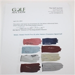 Keiser, Snead, Ford & Five (5) other Masters Champions Signed Golf Gloves JSA ALOA