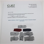 Spieth, Mickelson, Singh & Five (5) other Masters Champions Signed Golf Gloves JSA ALOA