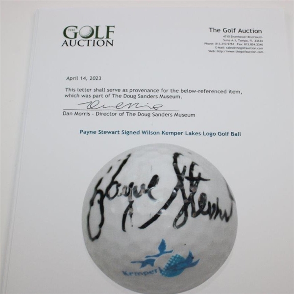 Payne Stewart Signed Wilson Kemper Lakes Logo Golf Ball - 1989 PGA Championship JSA ALOA