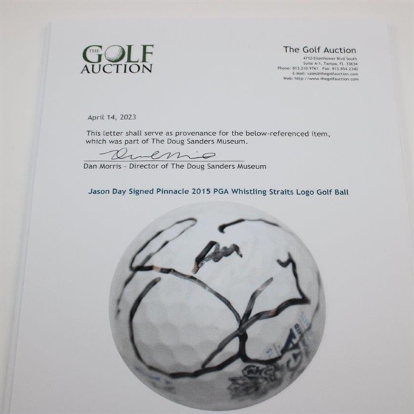 Jason Day Signed Pinnacle 2015 PGA Whistling Straits Logo Golf Ball JSA ALOA