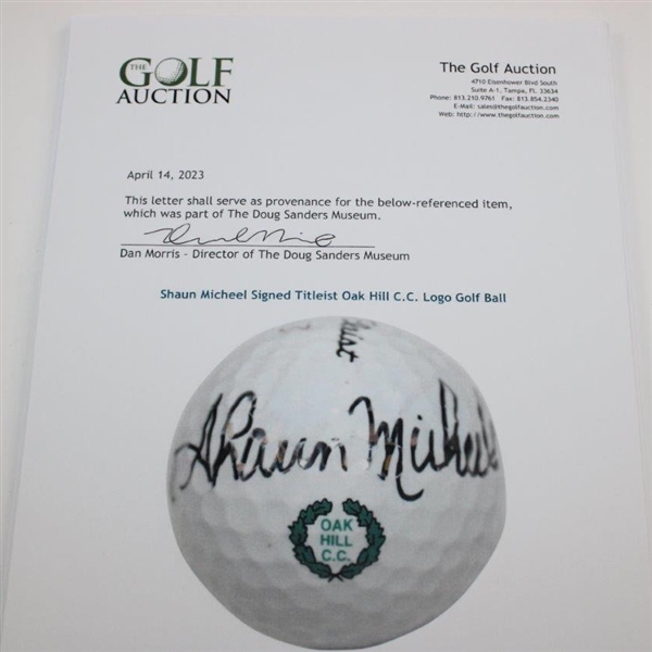 Shaun Micheel Signed Titleist Oak Hill C.C. Logo Golf Ball JSA ALOA