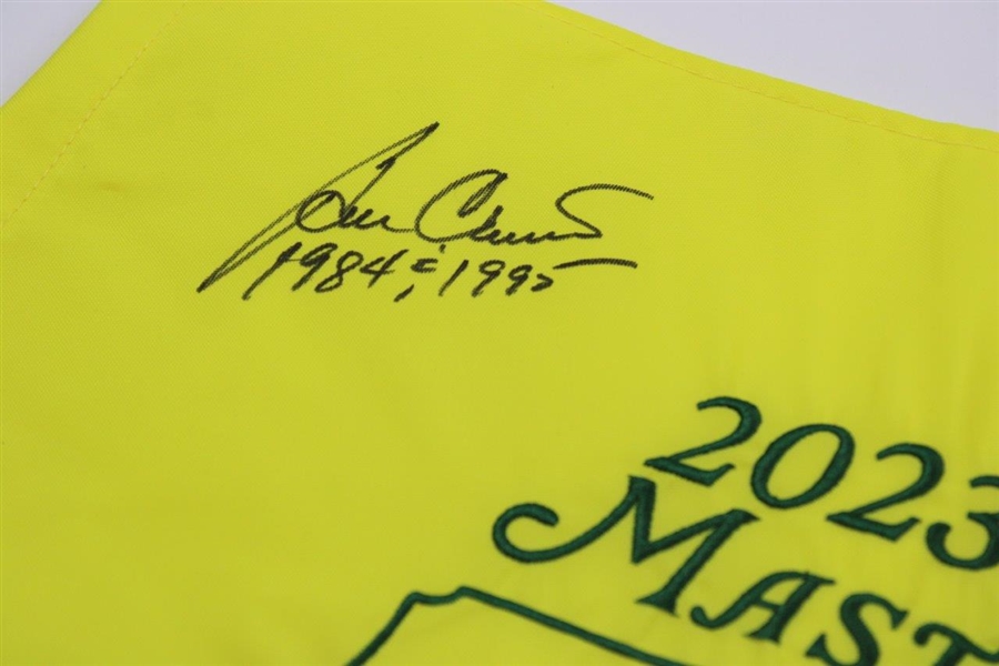 Ben Crenshaw & Carl Jackson Signed 2023 Masters Embroidered Flag JSA ALOA
