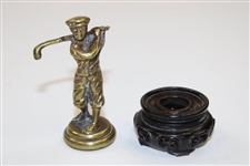 Boy Swinging A Club Mini Statue With Base