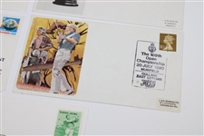 Five (5) Postcards Including Bobby Jones, Sandy Lyle, OPEN Championship & more JSA ALOA