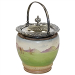 1895 William Wood and Co. Biscuit Barrel  with Horace Hutchinson Image