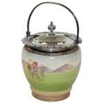 1895 William Wood and Co. Biscuit Barrel  with Horace Hutchinson Image