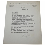 Tommy Armour Signed letter From December 18th, 1934 - MacGregor Content JSA ALOA