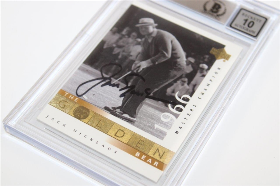 Jack Nicklaus Signed Ud 1966 Masters Champ Golf Card Beckett 10 Mint #00015490438