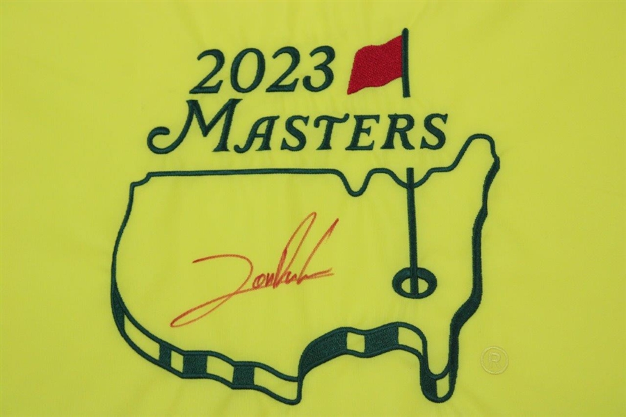 Jon Rahm Signed 2023 Masters Embroidered Flag JSA #AI77249