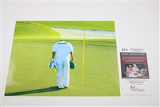 Hideki Matsuyama & Shota Hayafuji Signed 2021 Masters Embroidered Flag JSA #AJ28224