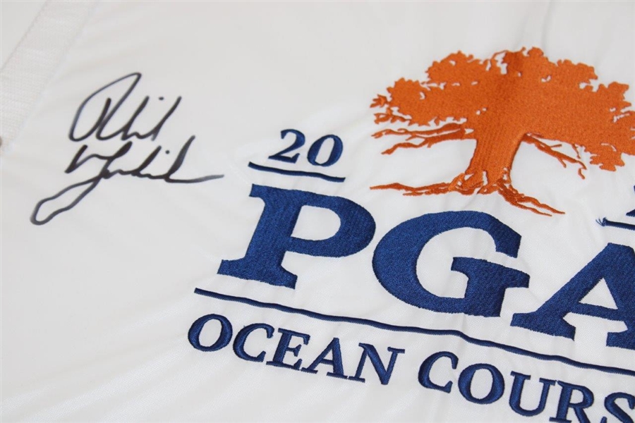 Phil Mickelson Signed 2021 PGA Championship at Kiawah Embroidered Flag JSA #YY17072