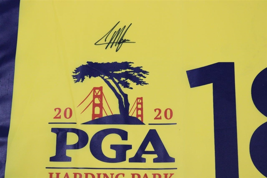 Collin Morikawa Signed 2020 PGA Championship at Harding Park Flag JSA #AJ28220