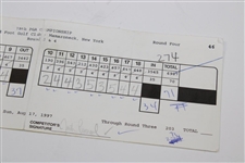 Champion Davis Love III (Marker) Signed 1997 PGA Final Rd RU Justin Leonard Scorecard