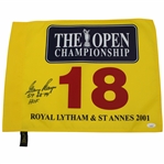 Gary Player Signed 2001 Open Championship At Royal Lytham Screen Flag JSA #AH45990