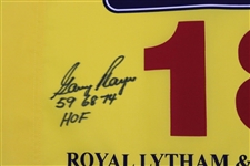 Gary Player Signed 2001 Open Championship At Royal Lytham Screen Flag JSA #AH45990