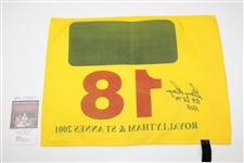 Gary Player Signed 2001 Open Championship At Royal Lytham Screen Flag JSA #AH45990