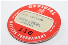 1975 Masters Tournament Official Badge #116 - Russ Armstrong - Litter Control Committee