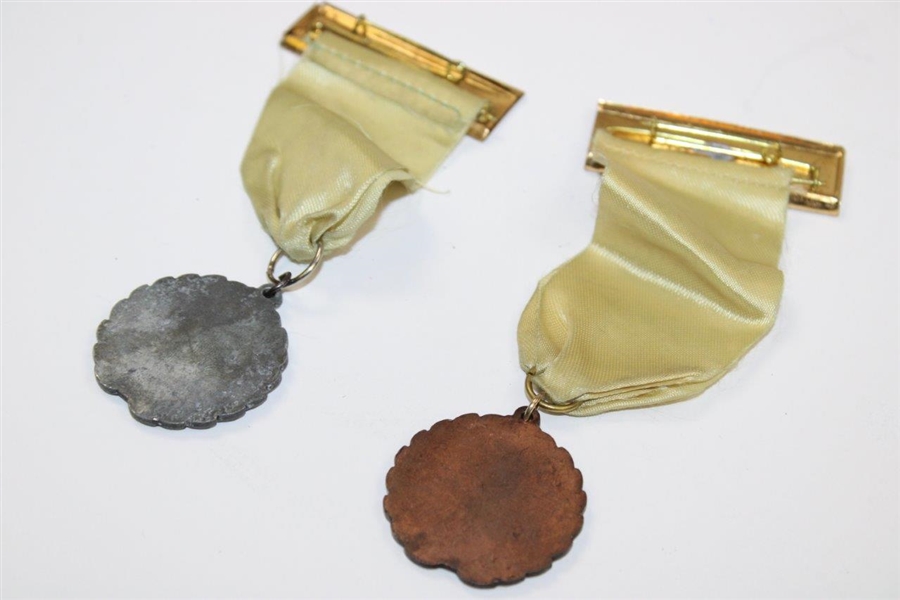1956 & 1961 Journal Games Golf Medals with Bar Pin & Ribbons - Silver & Bronze Colored