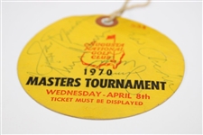 Champion Billy Casper & others Signed 1970 Masters Wed. Ticket #534 w/Original String JSA ALOA