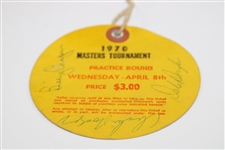 Champion Billy Casper & others Signed 1970 Masters Wed. Ticket #534 w/Original String JSA ALOA