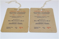 Two (2) 1953 National Celebrities Open Golf Tournament at Woodmont CC Tickets