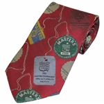 Augusta National Golf Club Badges & Tickets Collage Silk Neck Tie - Used