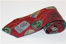 Augusta National Golf Club Badges & Tickets Collage Silk Neck Tie - Used