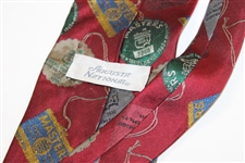Augusta National Golf Club Badges & Tickets Collage Silk Neck Tie - Used